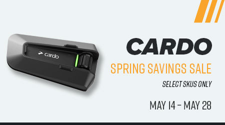 Cardo Spring Savings Sale. Select SKUs only. May 14 - May 28